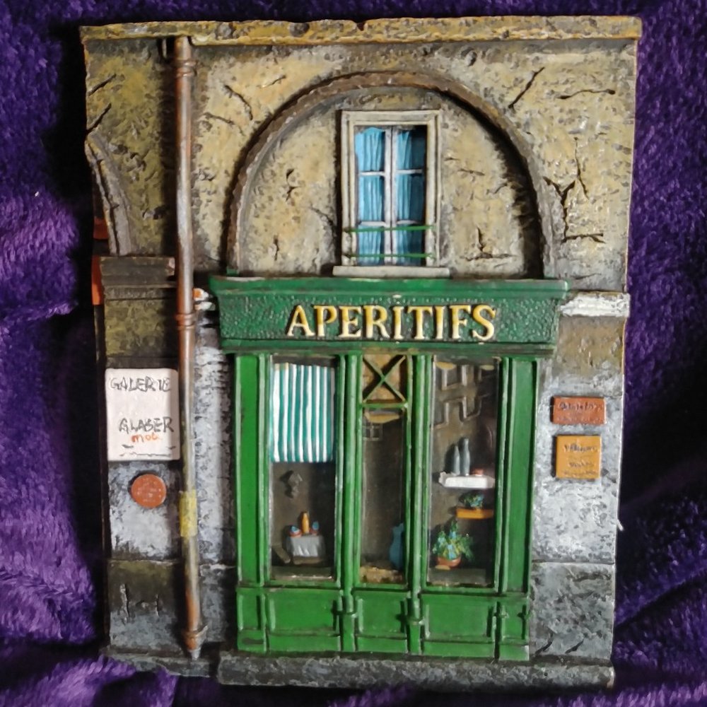 Aperitifs French Storefront 3D 6" Wall Plaque 6"x4"